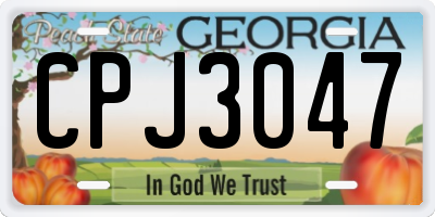 GA license plate CPJ3047