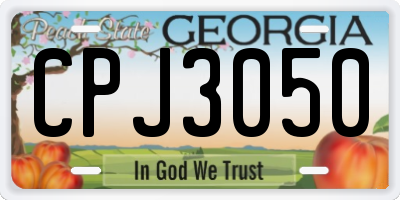 GA license plate CPJ3050