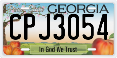 GA license plate CPJ3054
