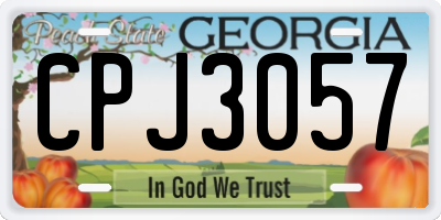 GA license plate CPJ3057