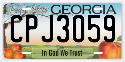 GA license plate CPJ3059