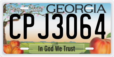 GA license plate CPJ3064