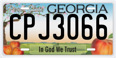 GA license plate CPJ3066