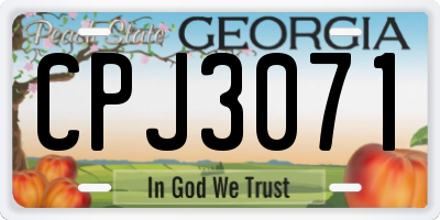 GA license plate CPJ3071