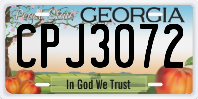 GA license plate CPJ3072
