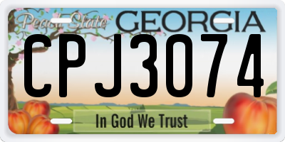 GA license plate CPJ3074