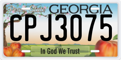 GA license plate CPJ3075