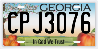 GA license plate CPJ3076