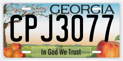 GA license plate CPJ3077