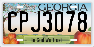 GA license plate CPJ3078