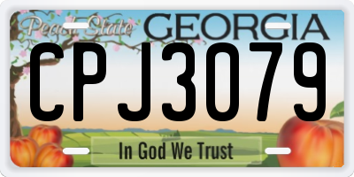 GA license plate CPJ3079