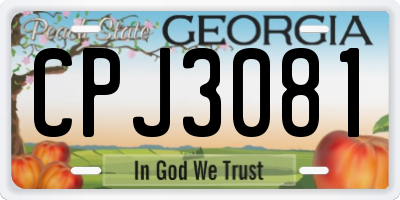 GA license plate CPJ3081