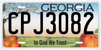 GA license plate CPJ3082