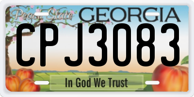 GA license plate CPJ3083