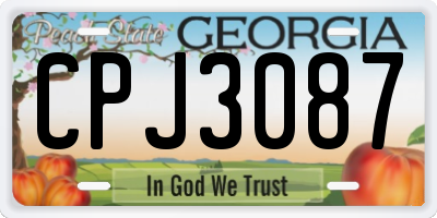 GA license plate CPJ3087