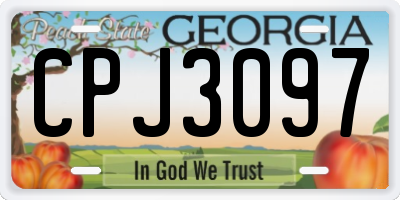 GA license plate CPJ3097