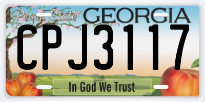GA license plate CPJ3117