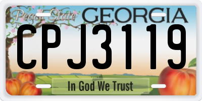 GA license plate CPJ3119
