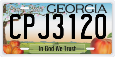GA license plate CPJ3120