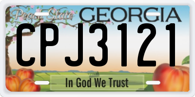GA license plate CPJ3121