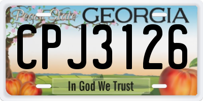 GA license plate CPJ3126