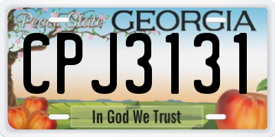 GA license plate CPJ3131