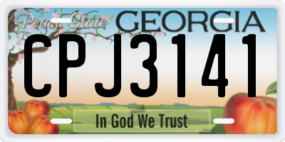 GA license plate CPJ3141
