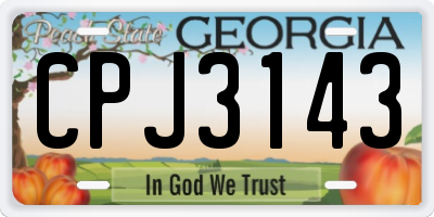 GA license plate CPJ3143