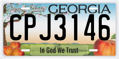 GA license plate CPJ3146