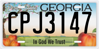 GA license plate CPJ3147