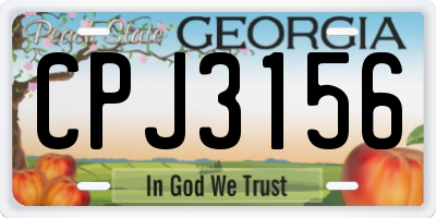 GA license plate CPJ3156
