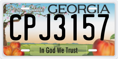 GA license plate CPJ3157