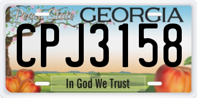 GA license plate CPJ3158