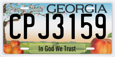 GA license plate CPJ3159