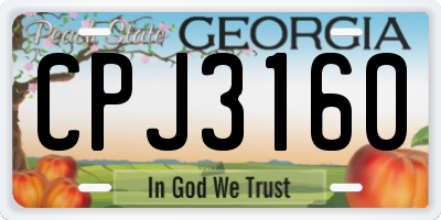GA license plate CPJ3160