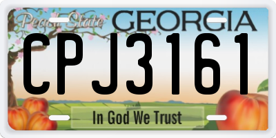 GA license plate CPJ3161