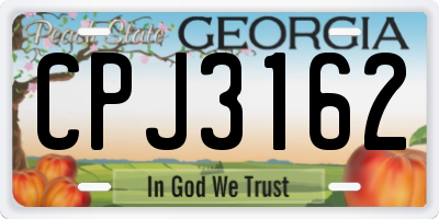 GA license plate CPJ3162