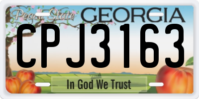 GA license plate CPJ3163