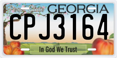GA license plate CPJ3164