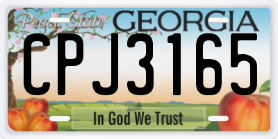 GA license plate CPJ3165