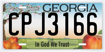 GA license plate CPJ3166