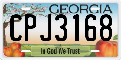 GA license plate CPJ3168