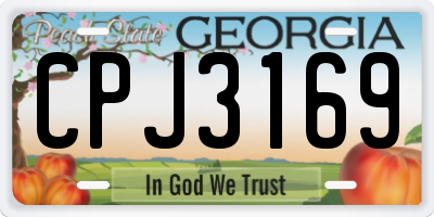 GA license plate CPJ3169