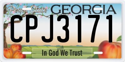 GA license plate CPJ3171