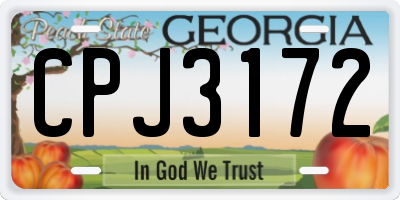 GA license plate CPJ3172