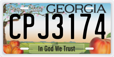 GA license plate CPJ3174