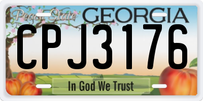 GA license plate CPJ3176