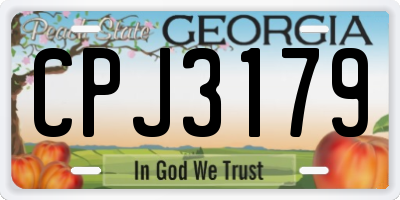 GA license plate CPJ3179