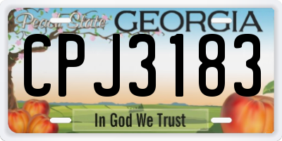 GA license plate CPJ3183