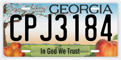 GA license plate CPJ3184